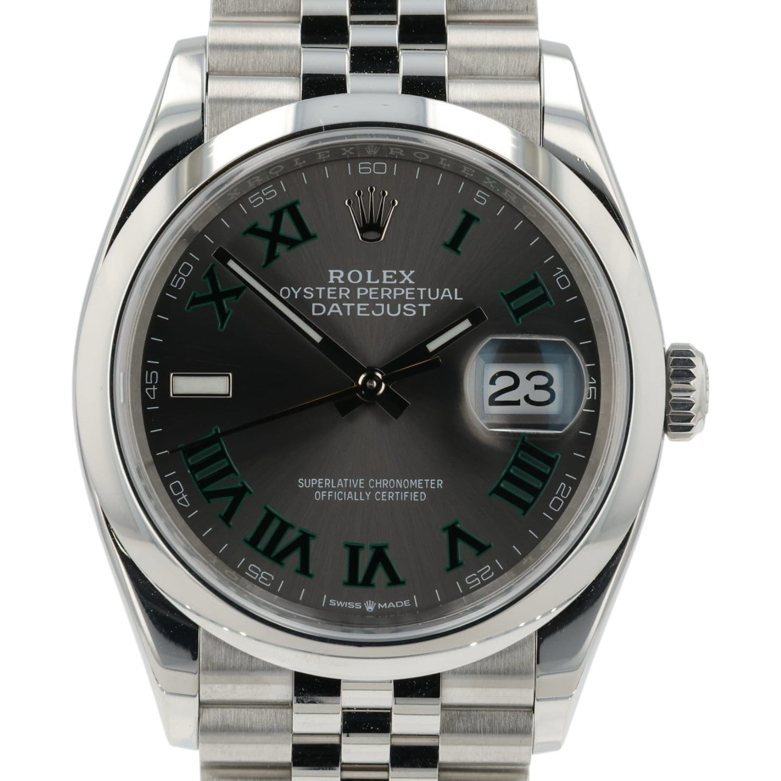 Rolex Datejust Wimbledon Gray Dial Stainless Steel 36mm Automatic Men’s 126200