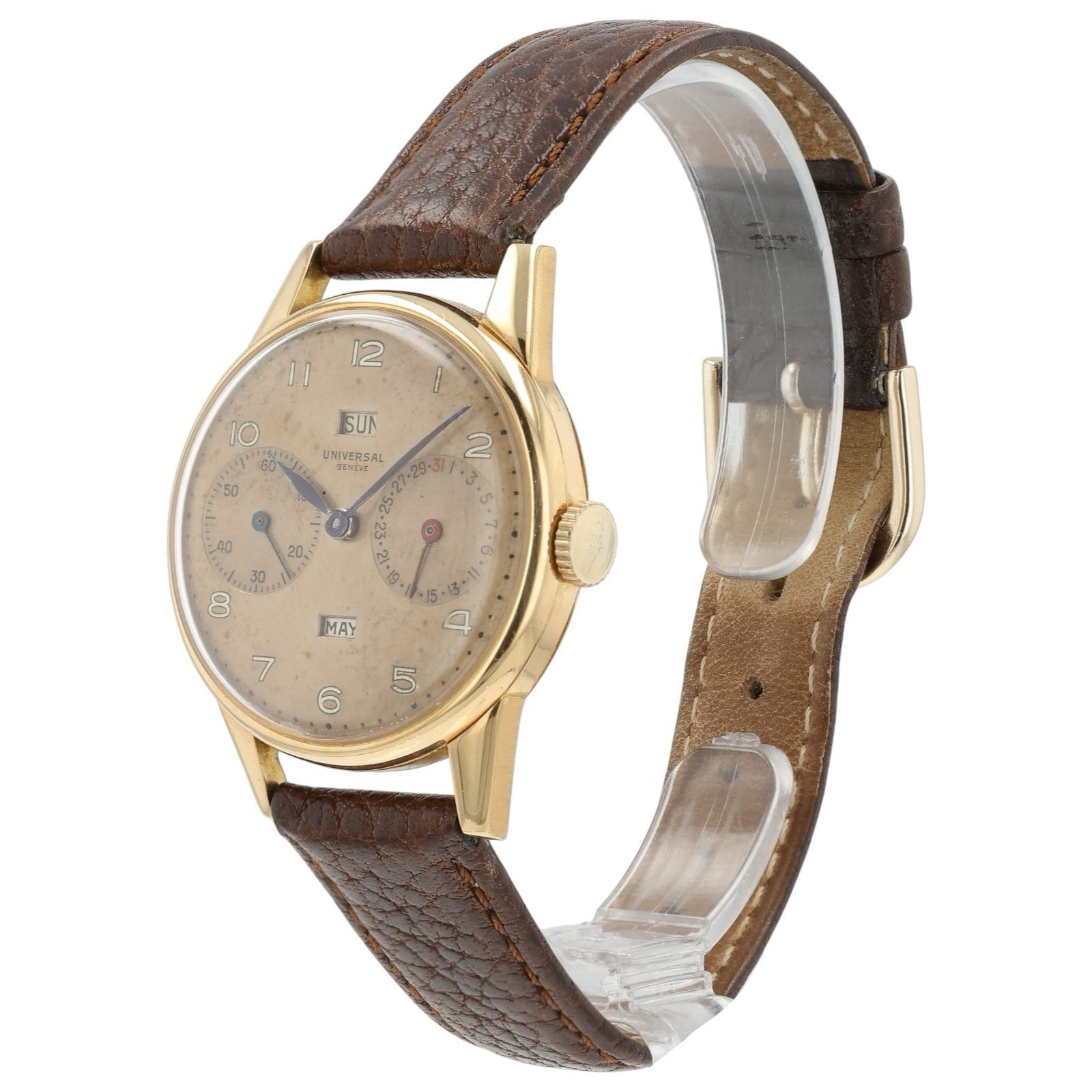 Universal Geneve Triple Date 18k Rose Gold 32.5mm Manual Wind Men’s Watch 113C1
