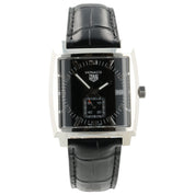Tag Heuer Monaco Black Dial Stainless Steel 37mm Quartz Mens Watch WAW131A