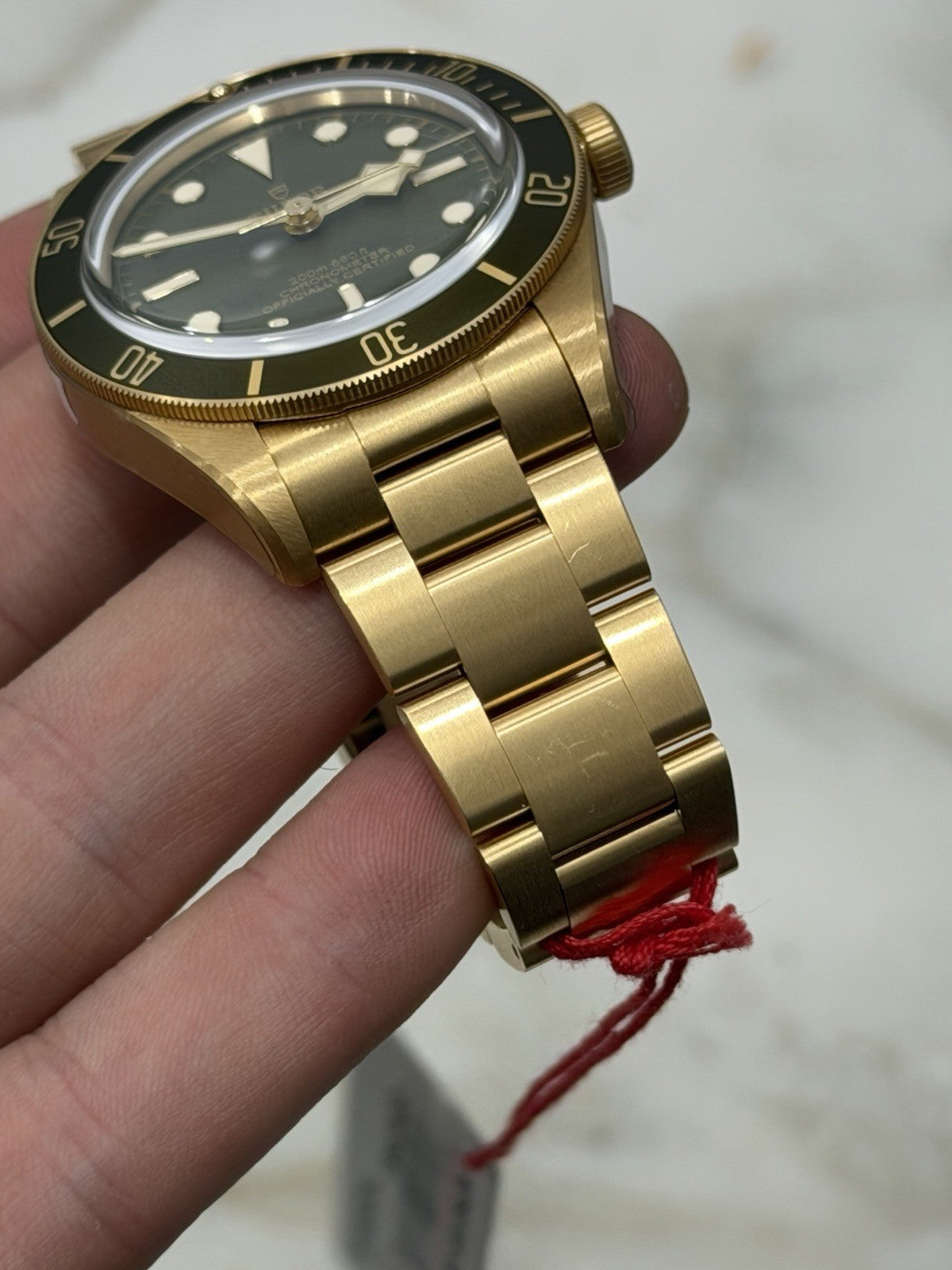 Tudor Black Bay 18k Yellow Gold Green Dial Automatic Men's Watch 79018V