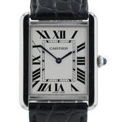 Cartier Tank Solo Silver Dial Stainless Steel 27mm Quartz Men’s Watch 2715