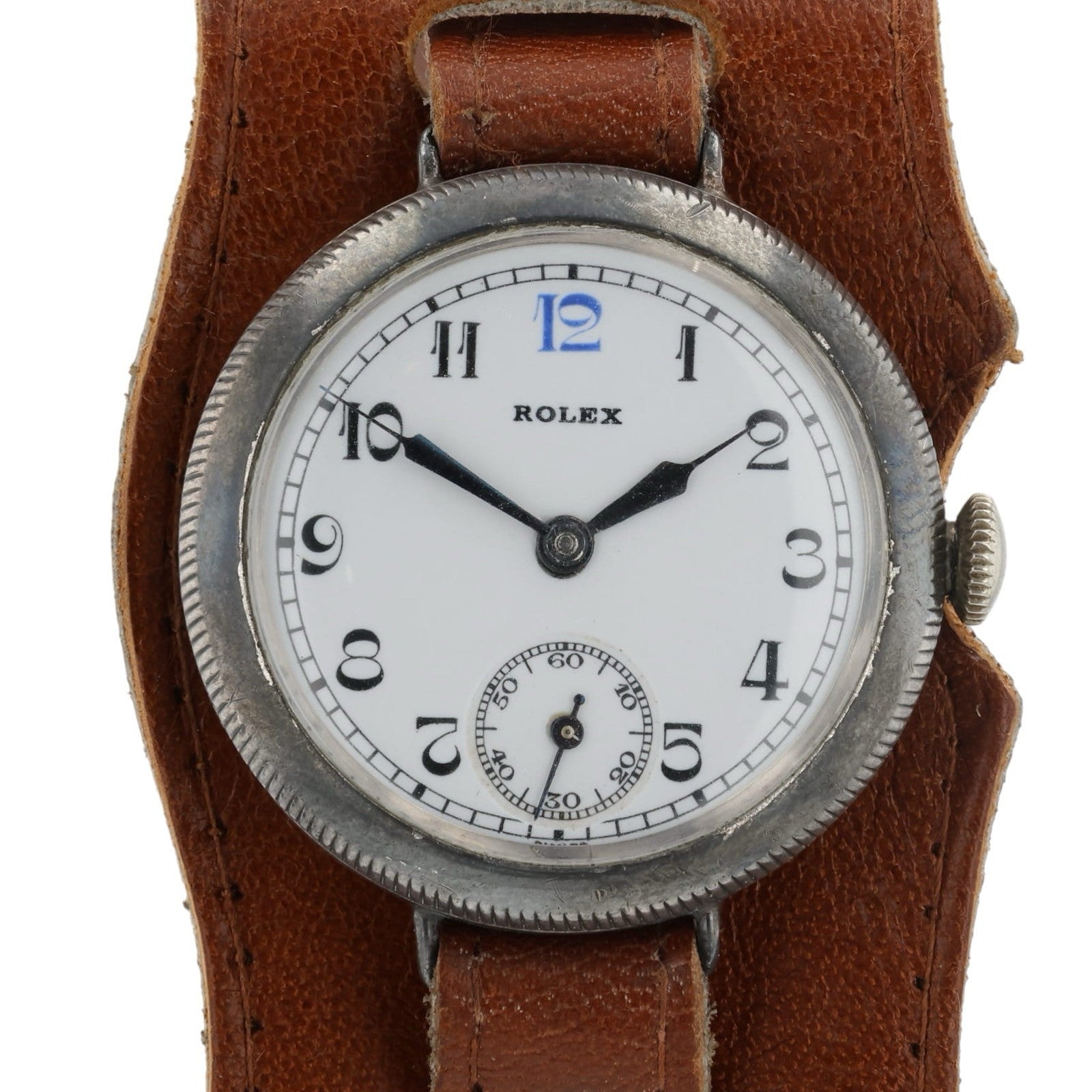 Rolex Trench Watch White Dial Silver Case 33mm Manual Wind Unisex Watch