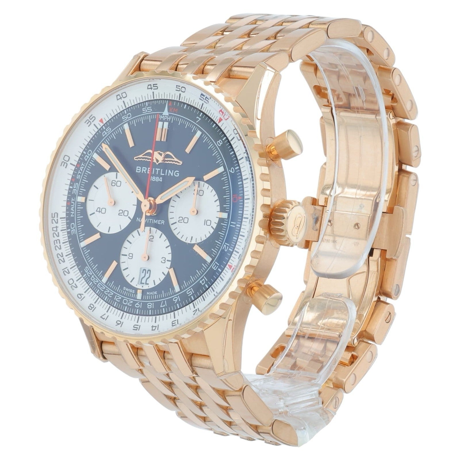 Breitling Navitimer 1 B01 18k Rose Gold Black Dial 43mm Automatic Men’s RB0138