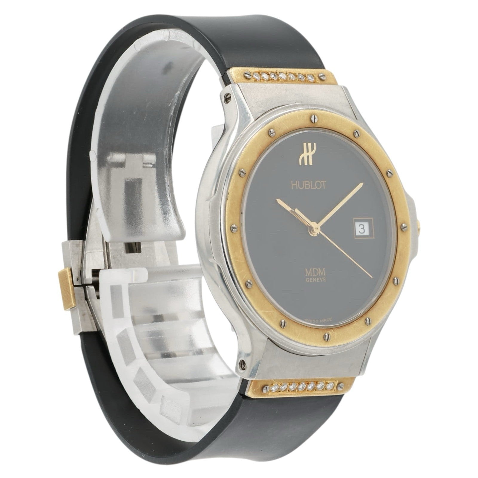 Hublot Classic Black Dial Gold & Steel 35mm Quartz Movement Unisex Watch 1521.1