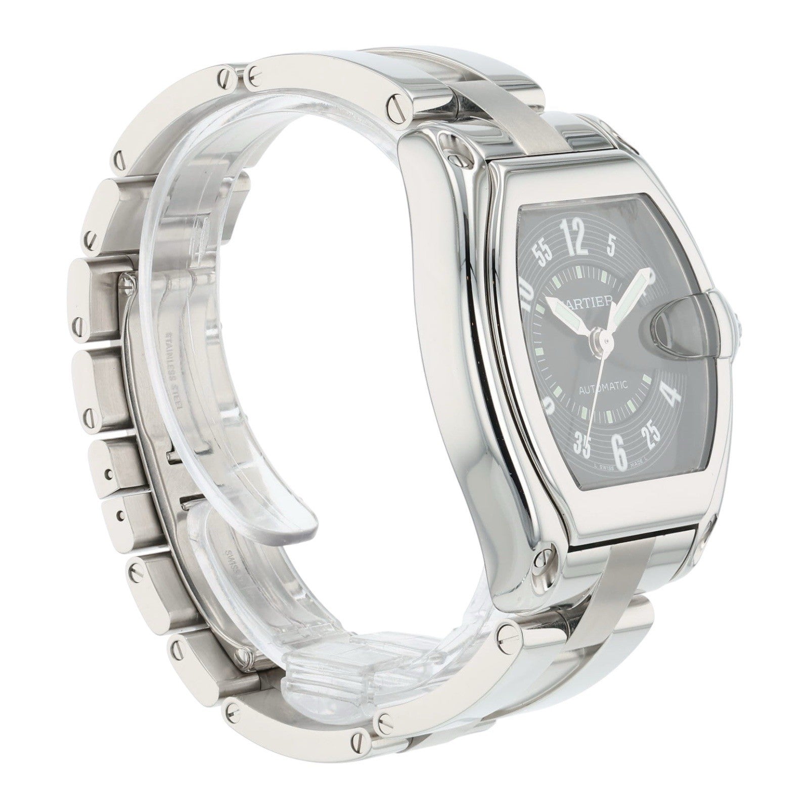 Cartier Roadster Black Dial Men's Stainless Steel Automatic Watch 2510