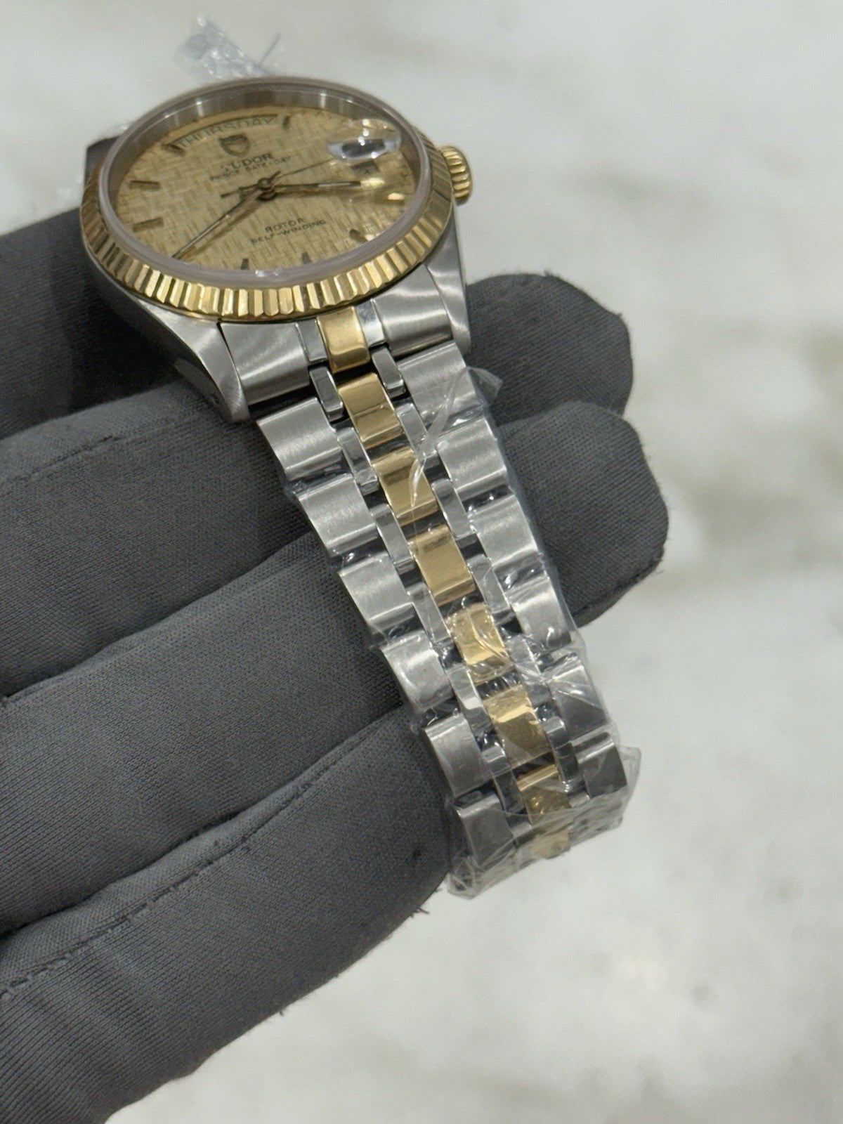 TUDOR Prince Date Day 76213 Champagne Dial Men's Two Tone Automatic Watch - READ