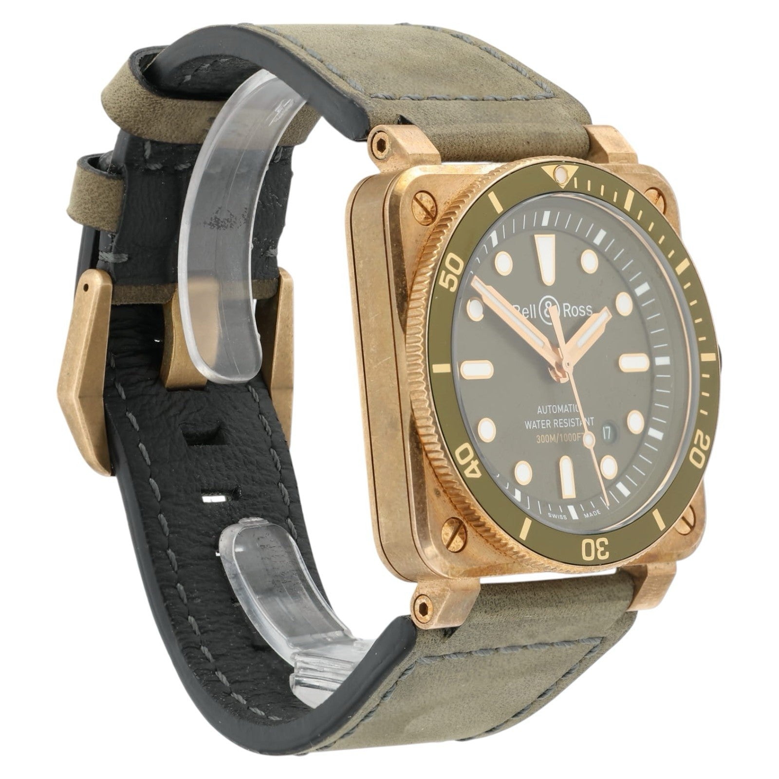 Bell & Ross Green Dial Date Bronze Green Dial 42mm Automatic Men’s Watch BR03
