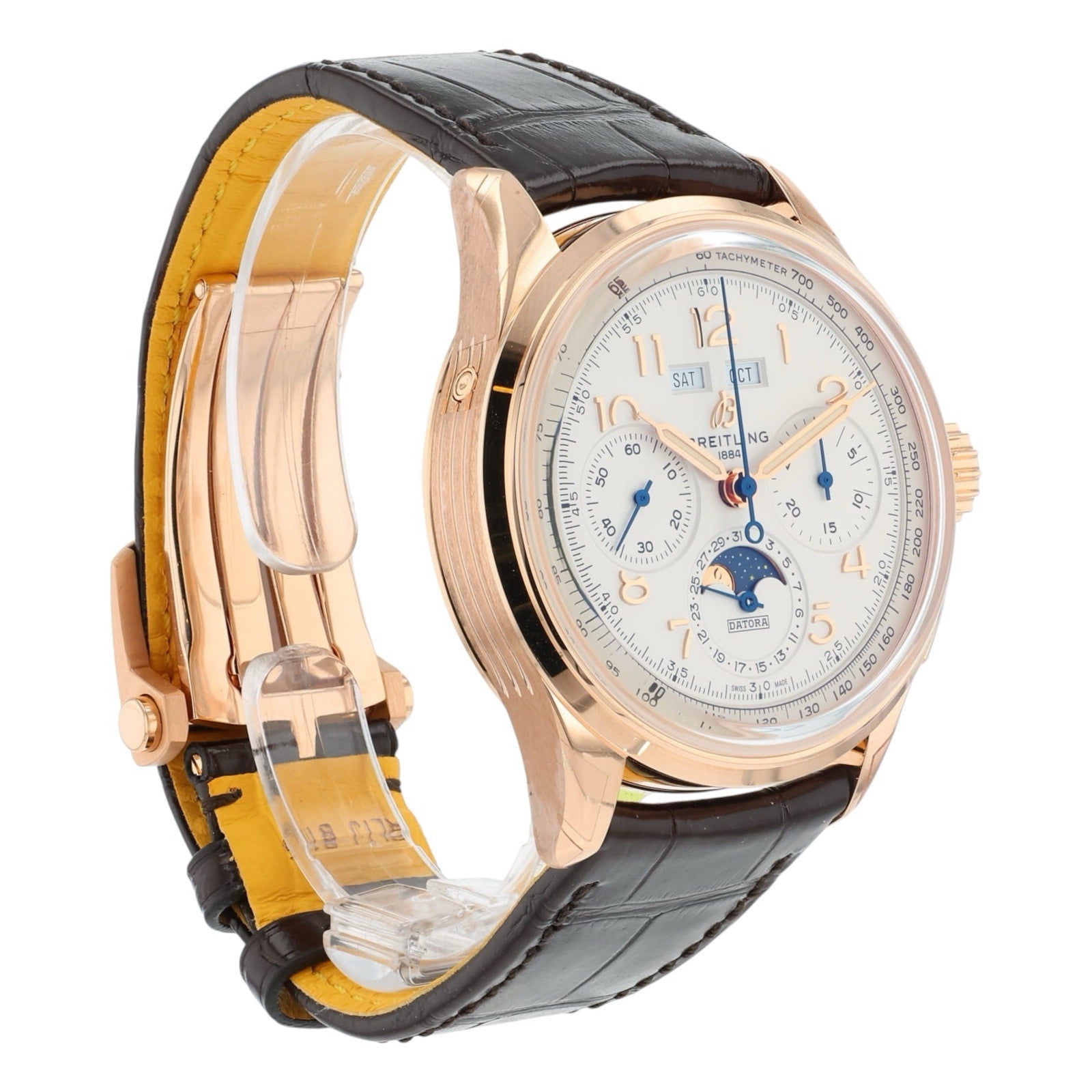 NEW Breitling Premier B25 Datora 18k Rose Gold Cream Dial 42mm Automatic RB2510