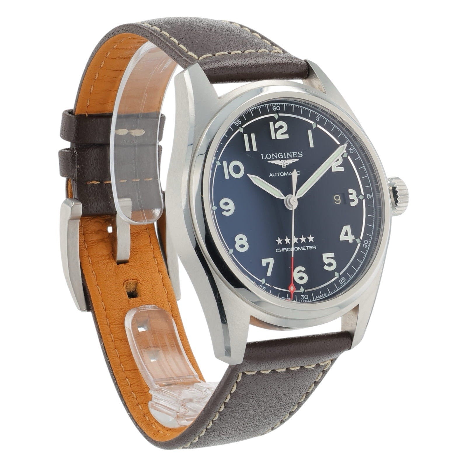 Longines Spirit Stainless Steel Black Dial 42mm Automatic Mens Watch L38114530