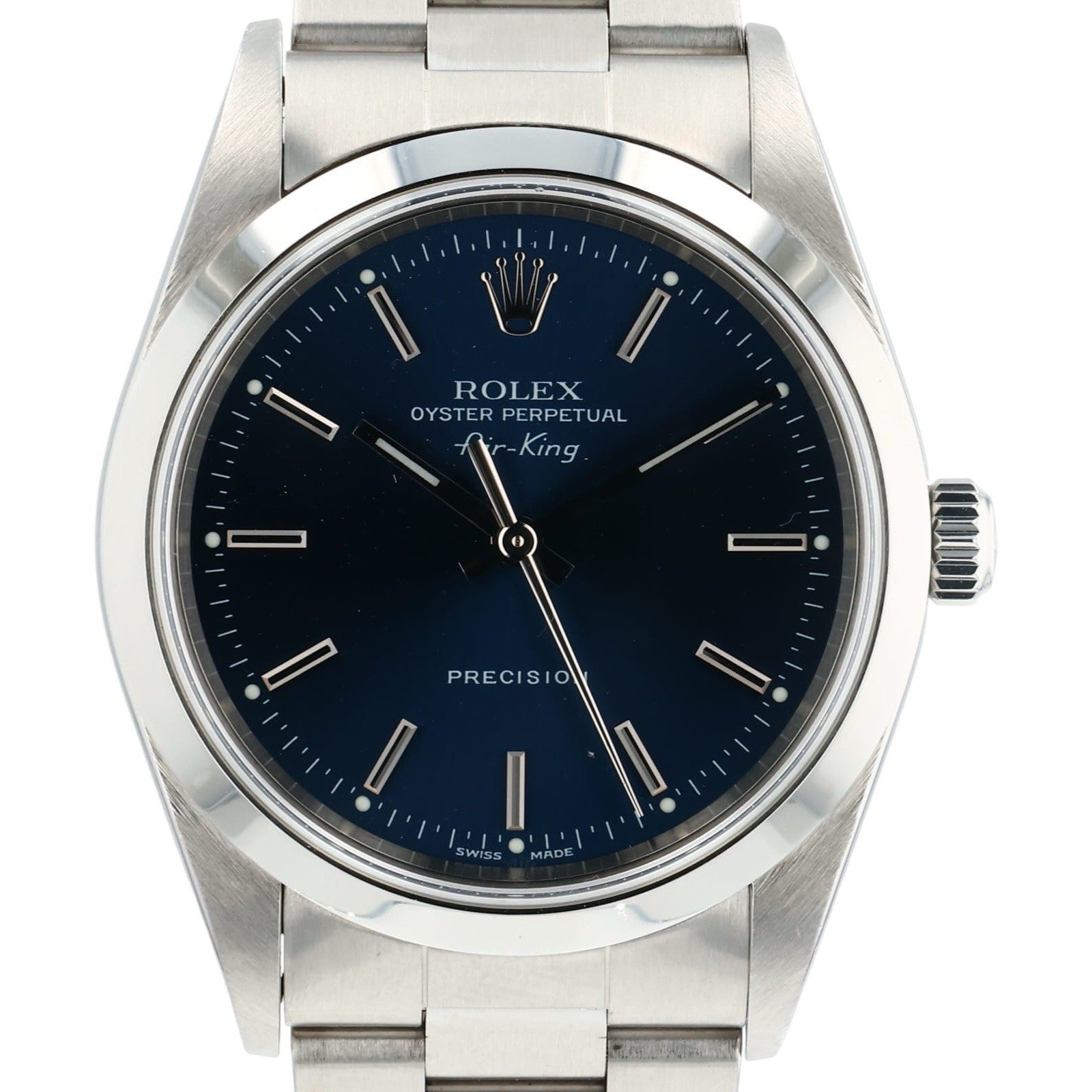 Rolex Air King Stainless Steel Blue Dial 34mm Automatic Men’s Watch 14000M