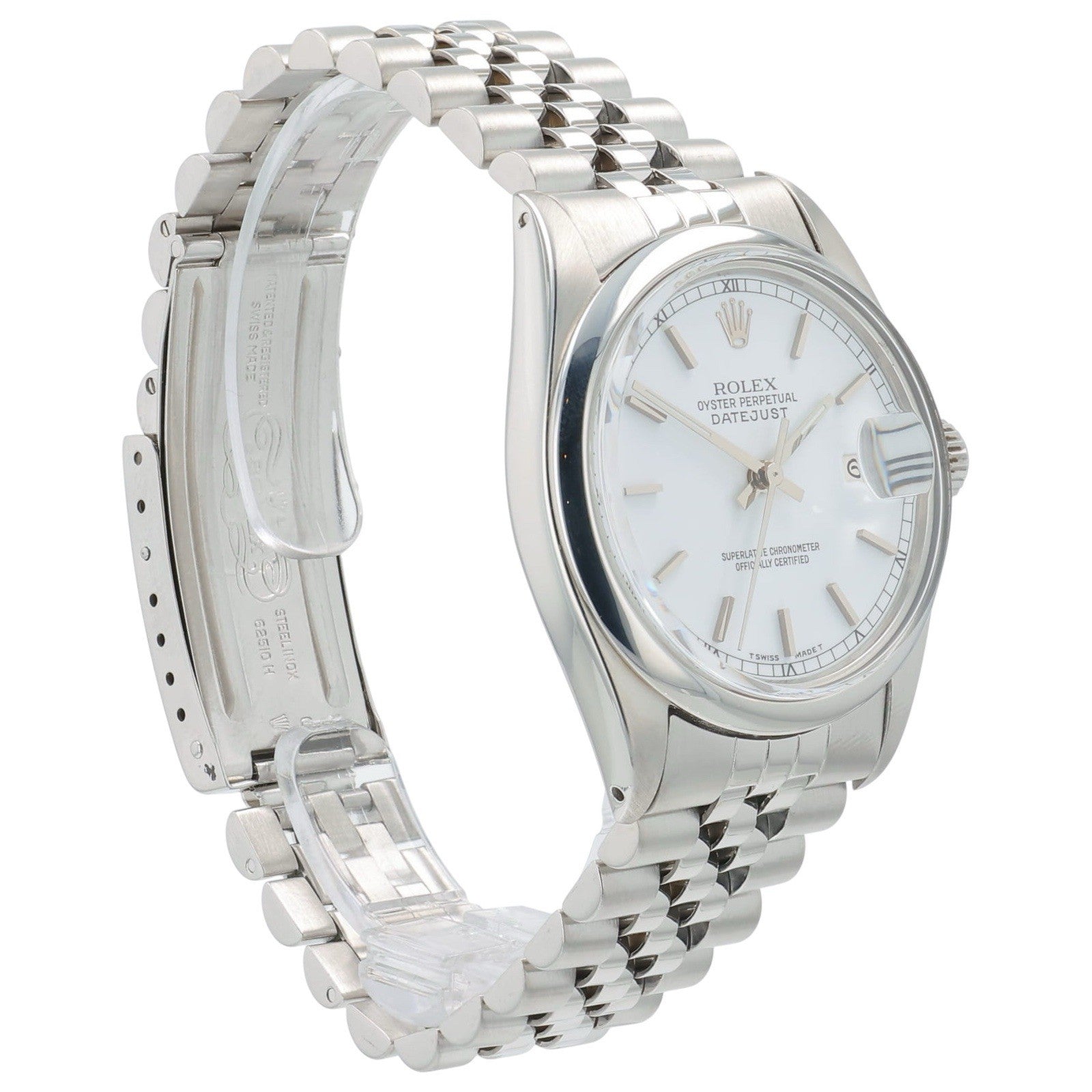 Rolex Datejust Stainless Steel White Dial 36mm Automatic Movement Mens 16030