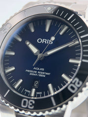 Oris Aquis Date Stainless Steel Blue Dial 44mm Automatic Mens Watch 7730