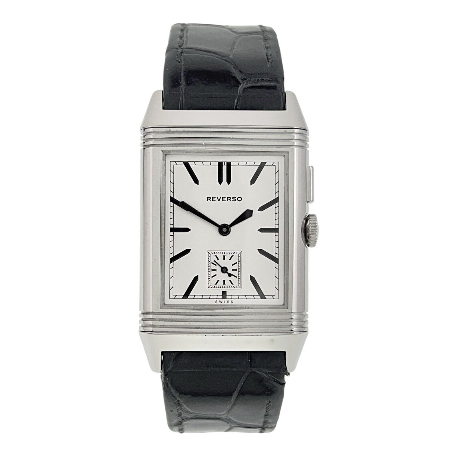 JLC LeCoultre Grande Reverso Ultra Thin Duoface Steel 27mm Mens Watch Q3788570