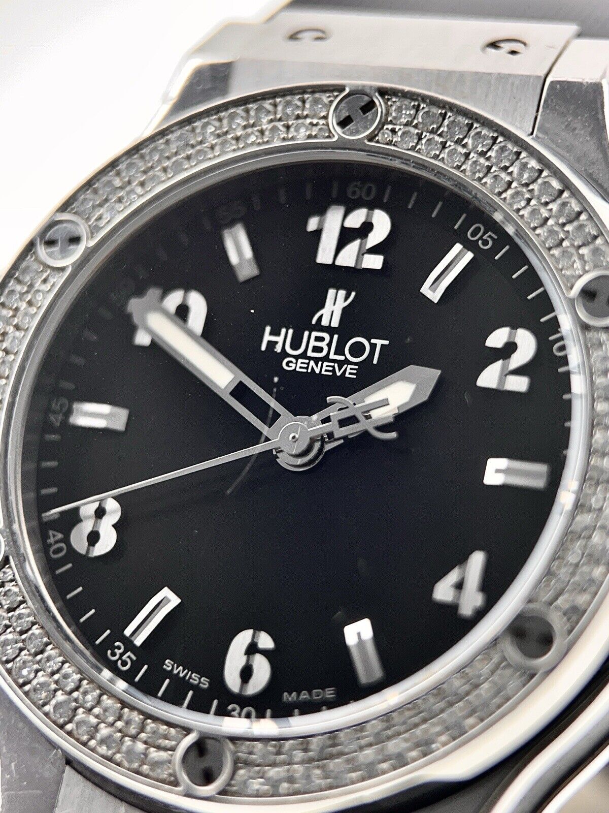 Hublot Big Bang Steel 38mm Black Dial Quartz Men’s Factory Diamond Watch