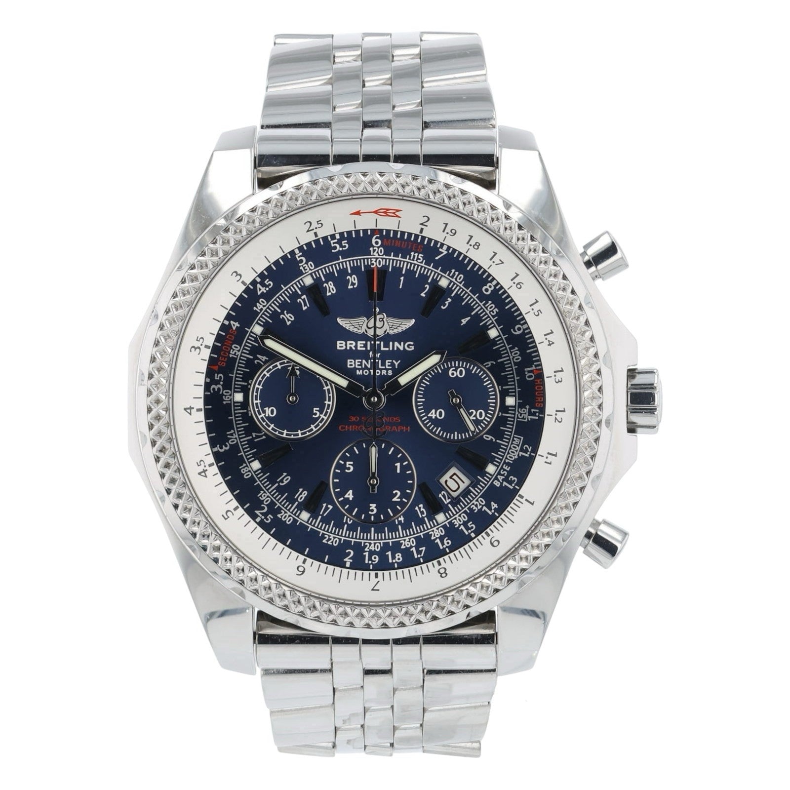 Breitling Bentley Motors Stainless Steel Blue Dial 48mm Automatic Mens A25362