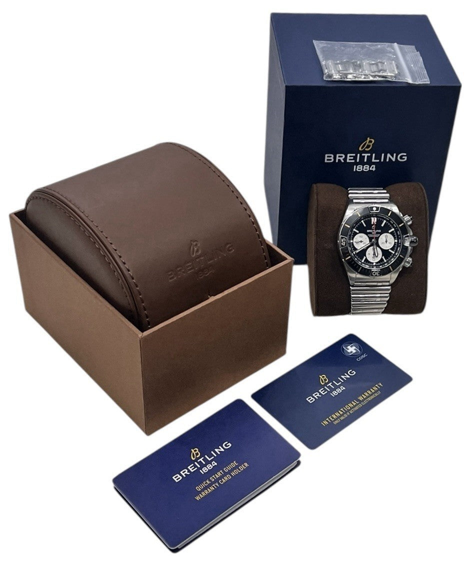 Breitling Chronomat Stainless Steel Black Dial 44mm Automatic Men’s Watch AB0136