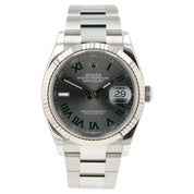 Rolex Datejust Wimbledon Dial Steel 36mm Automatic Swiss Made Mens Watch 126234