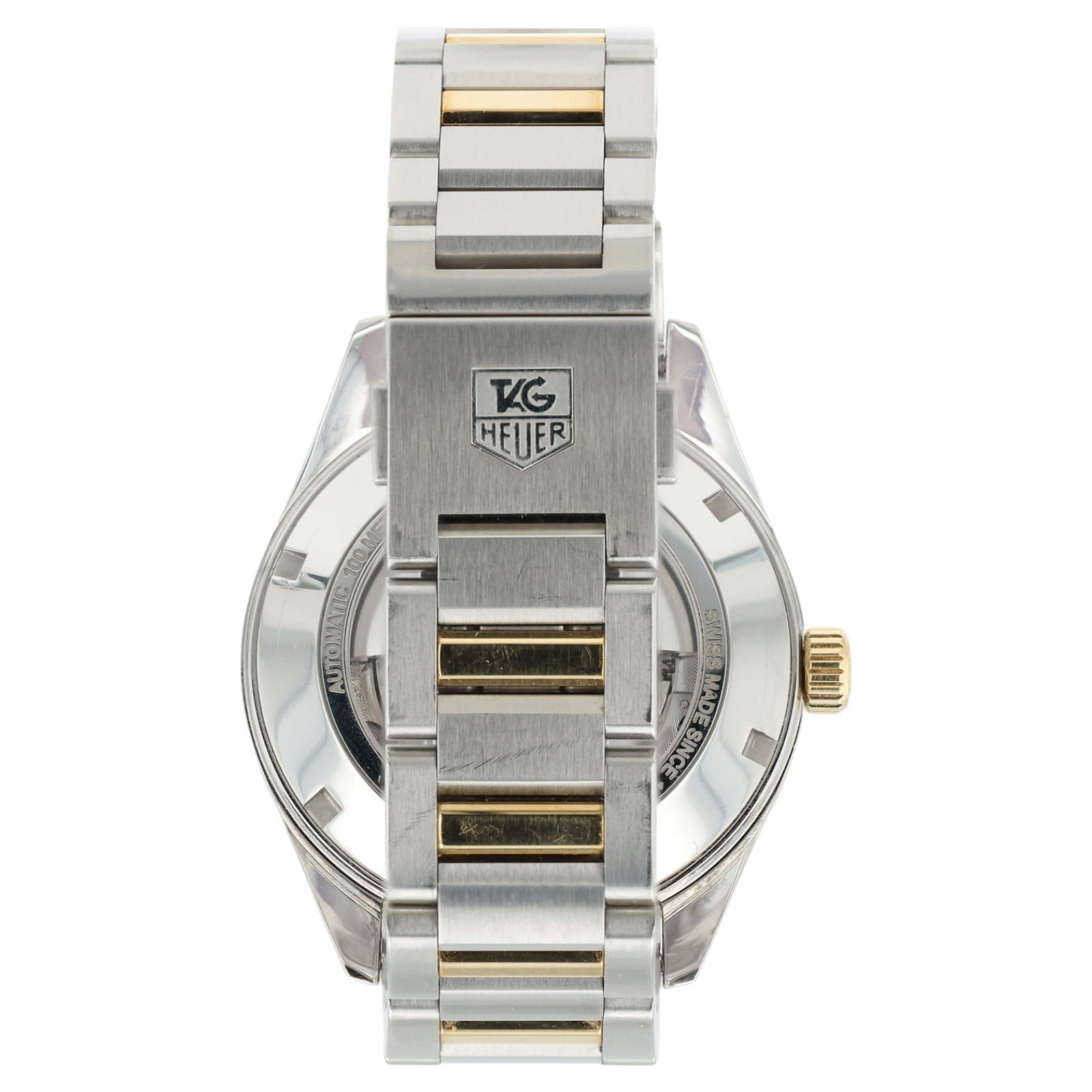 Tag Heuer Two-Tone Carrera Calibre 5 Silver Dial Steel & Gold 39mm Watch WAR215B