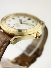 Omega Seamaster Diver 18k Yellow Gold White Dial 41mm Automatic Men’s 168.1503