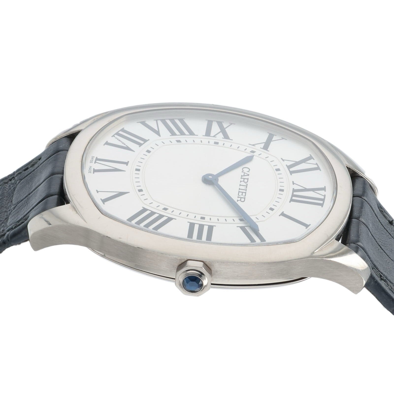 Cartier Drive De Cartier Silver Dial 18k White Gold 39mm Manual Wind WGNM0007
