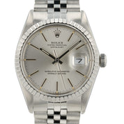 Rolex Datejust Silver Stick Silver Dial Steel 36mm Automatic Men’s Watch 16030