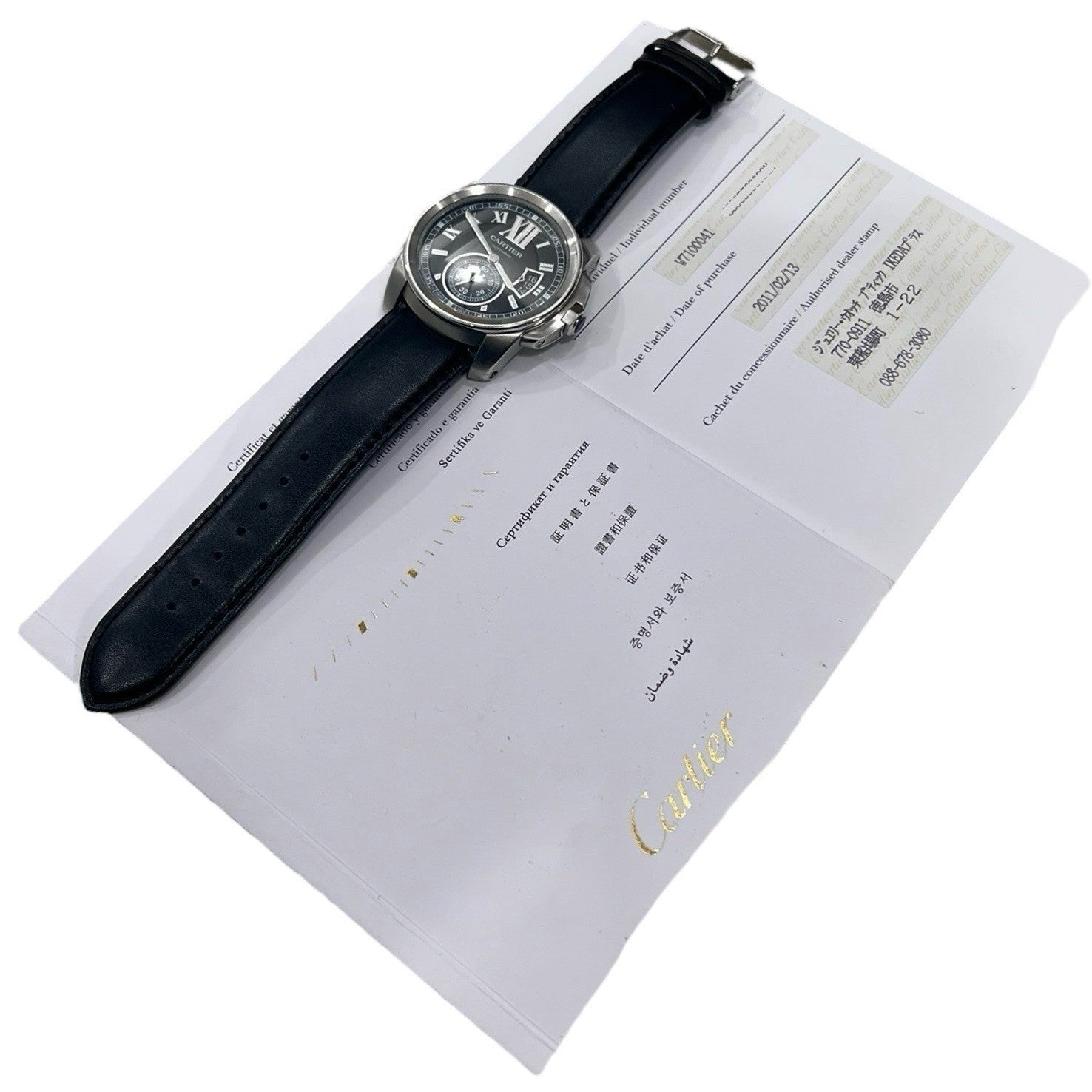 Cartier Calibre Stainless Steel Black Dial 42mm Automatic Men’s Watch W7100041