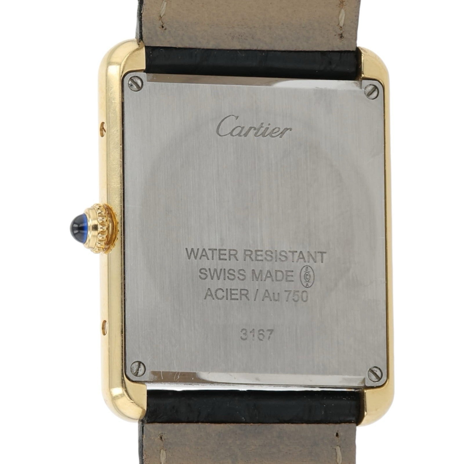 Cartier Tank Solo Silver Dial 18k Yellow Gold 27x35mm Quartz Men’s Watch 3167