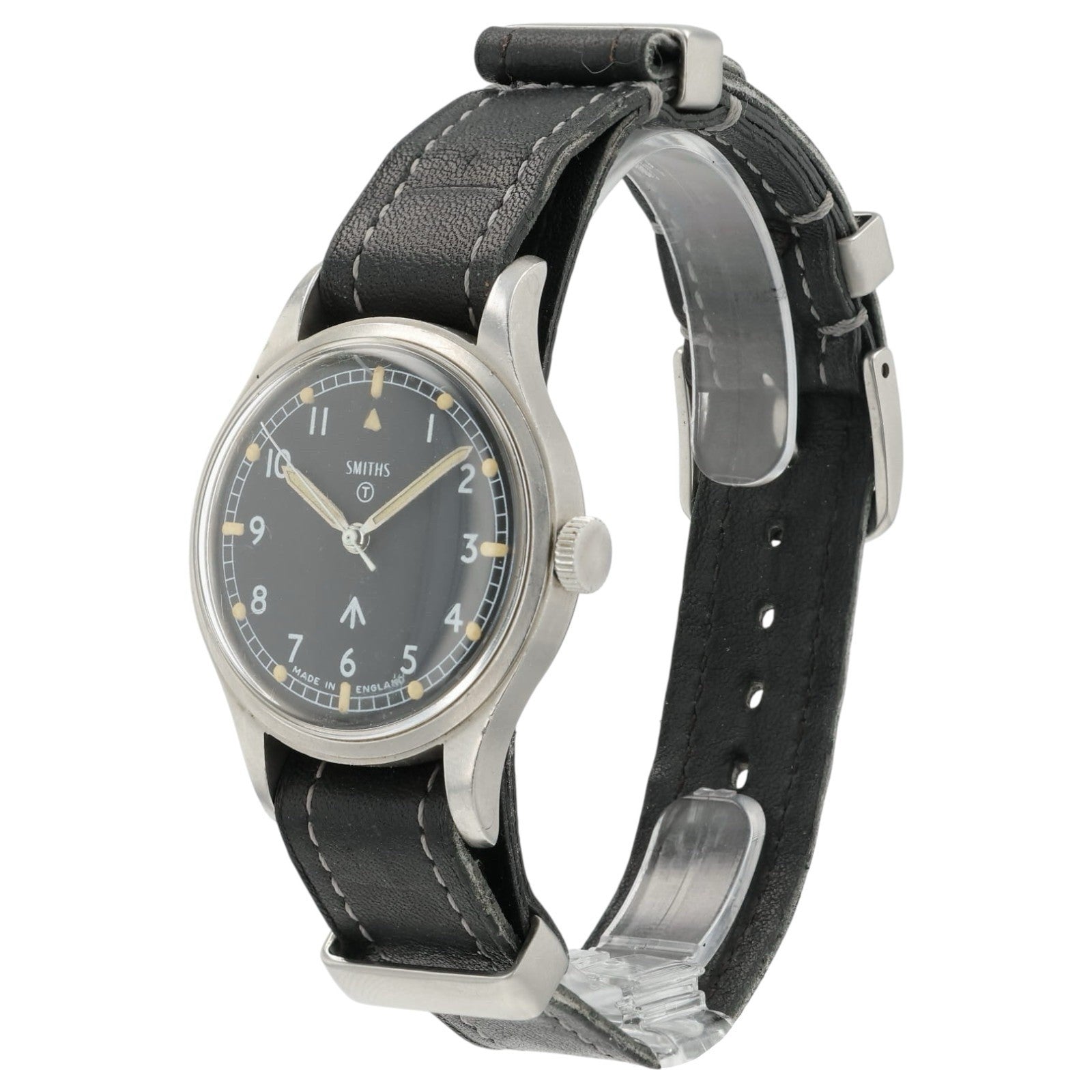Smiths W10 Black Dial Stainless Steel 35mm Manual Wind Men’s Watch W10