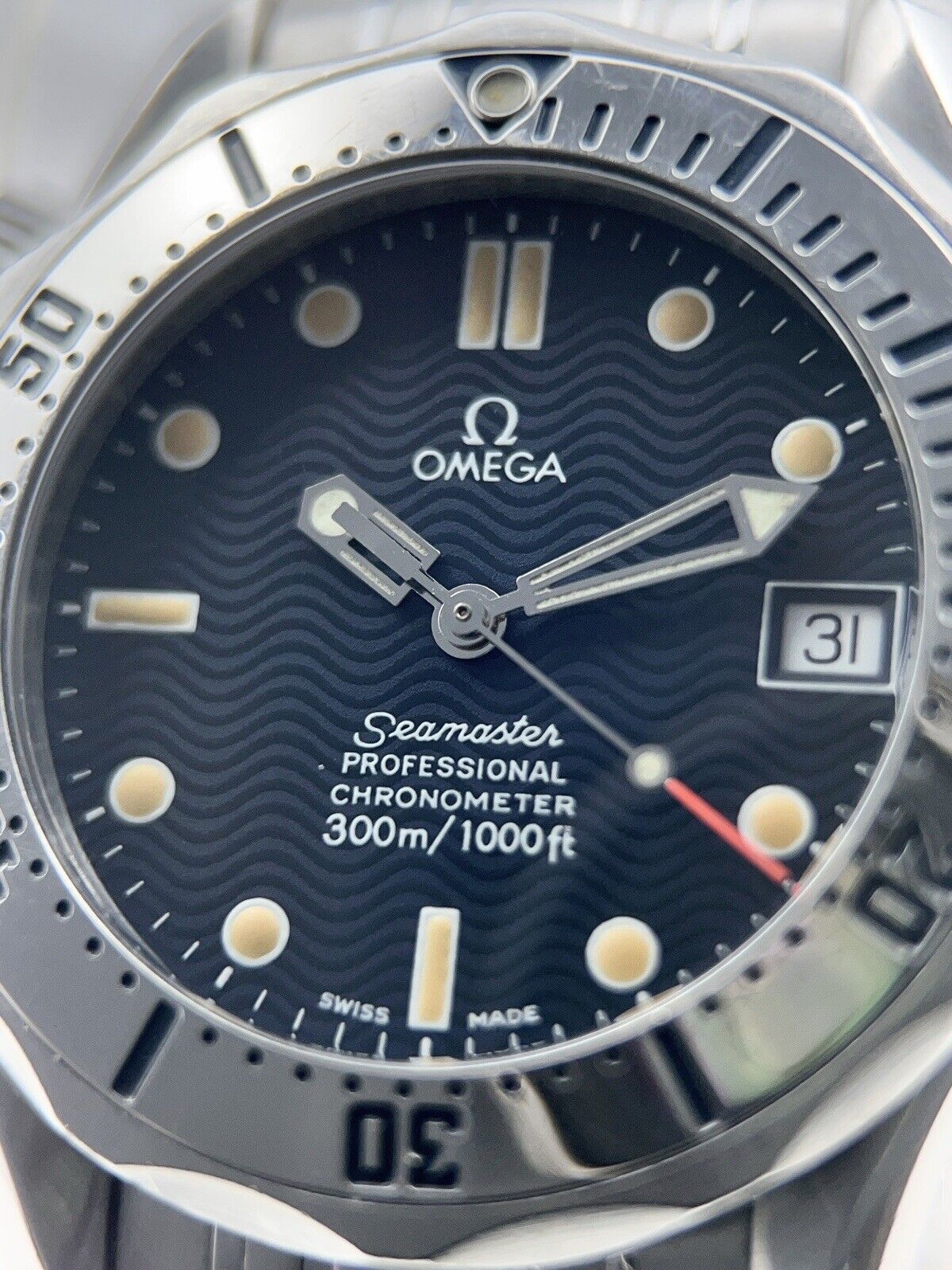 Omega Seamaster 300m Mid Size 2552.80.00 Blue Wave Dial 36mm Steel Automatic