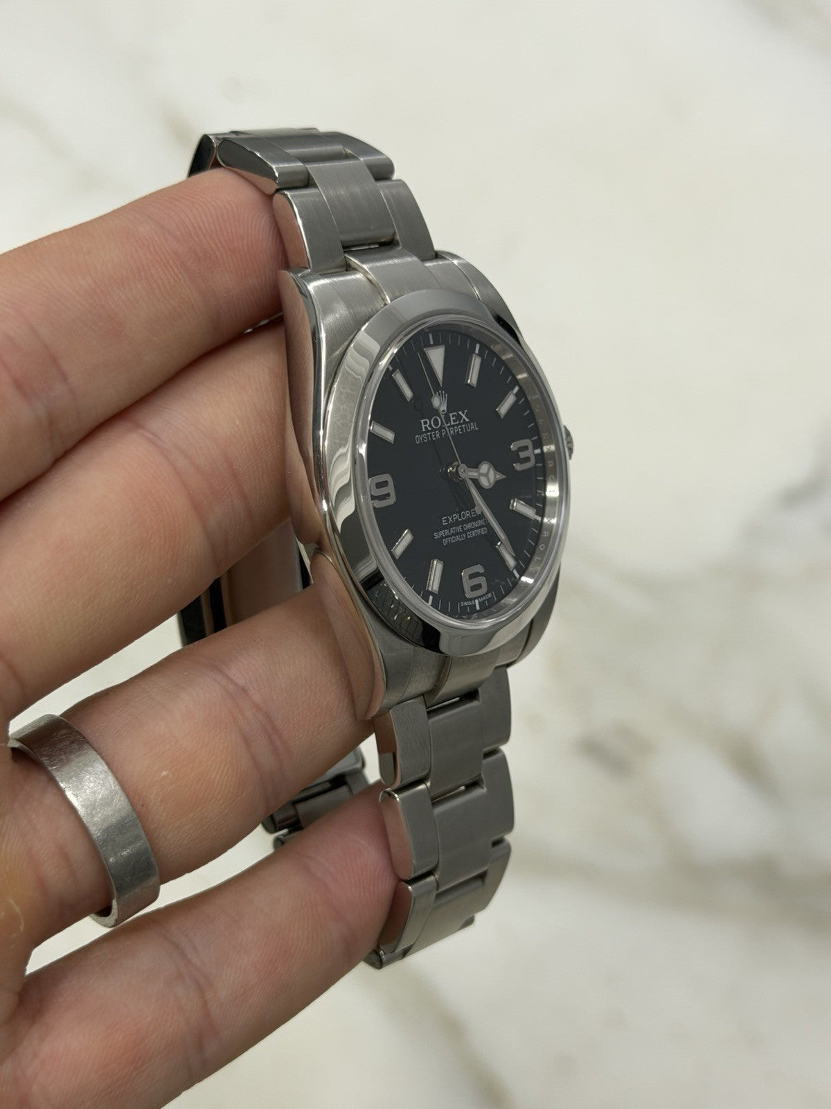 2012 Rolex Explorer  Stainless Steel 39mm MK1 Auto Men’s Watch 214270 W/ Card