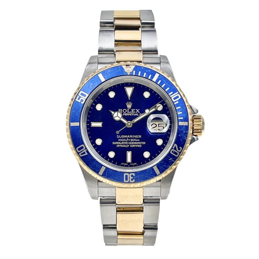2002 Rolex Submariner Two Tone Blue Automatic 40mm Ref.  16613 - Box & Papers