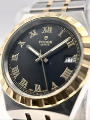 Tudor Royal Automatic Black Dial Two-Tone Men's Watch Ref 28503 Box And Papers