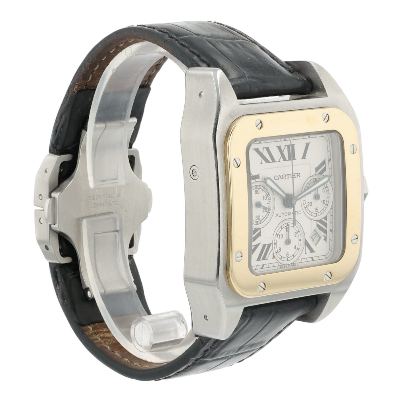 Cartier Santos Gold & Steel Silver Dial 42mm Automatic Men’s Watch W20091X7