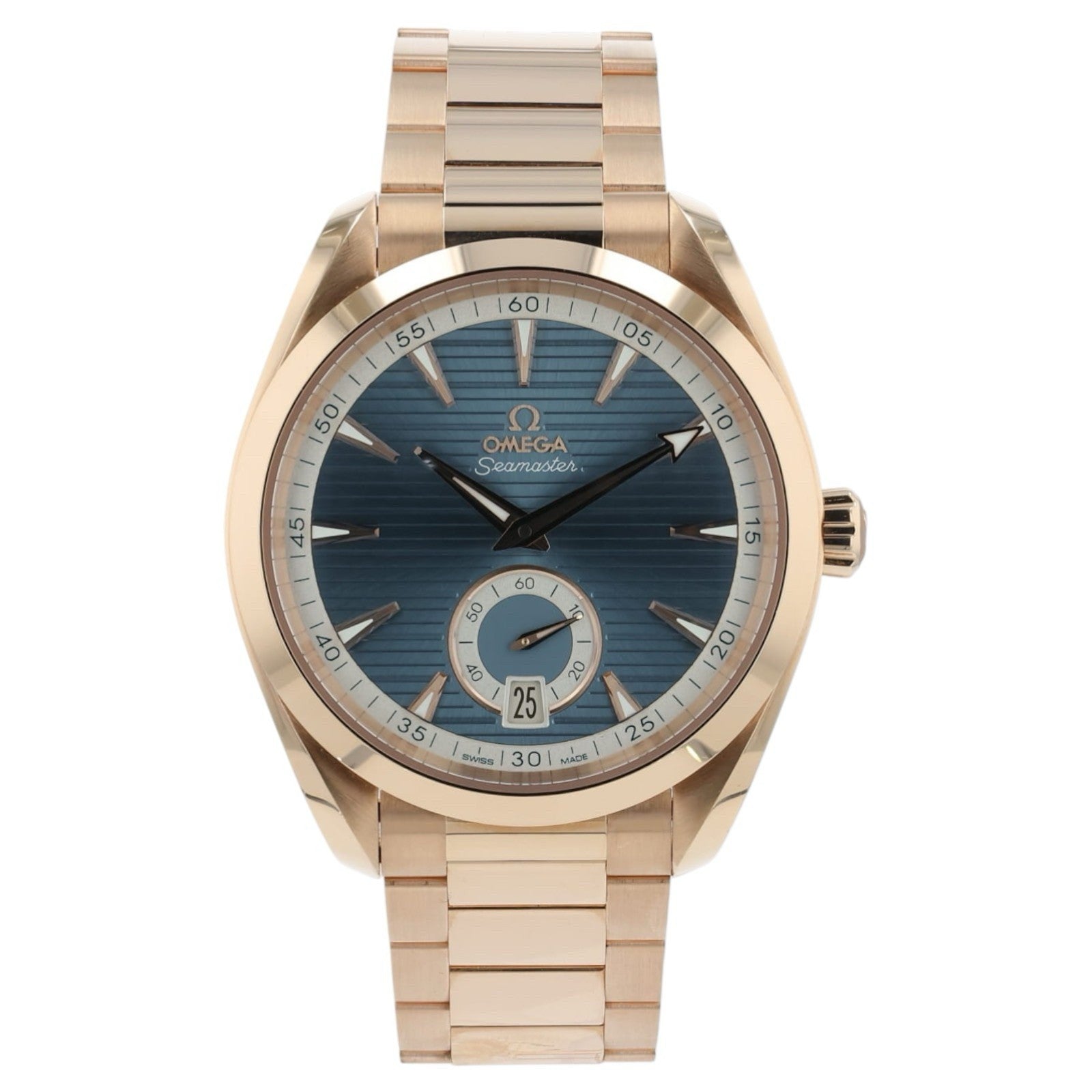 Omega Aqua Tera Blue Dial 18k Rose Gold 41mm Automatic Mens 220.50.41.21.03.001