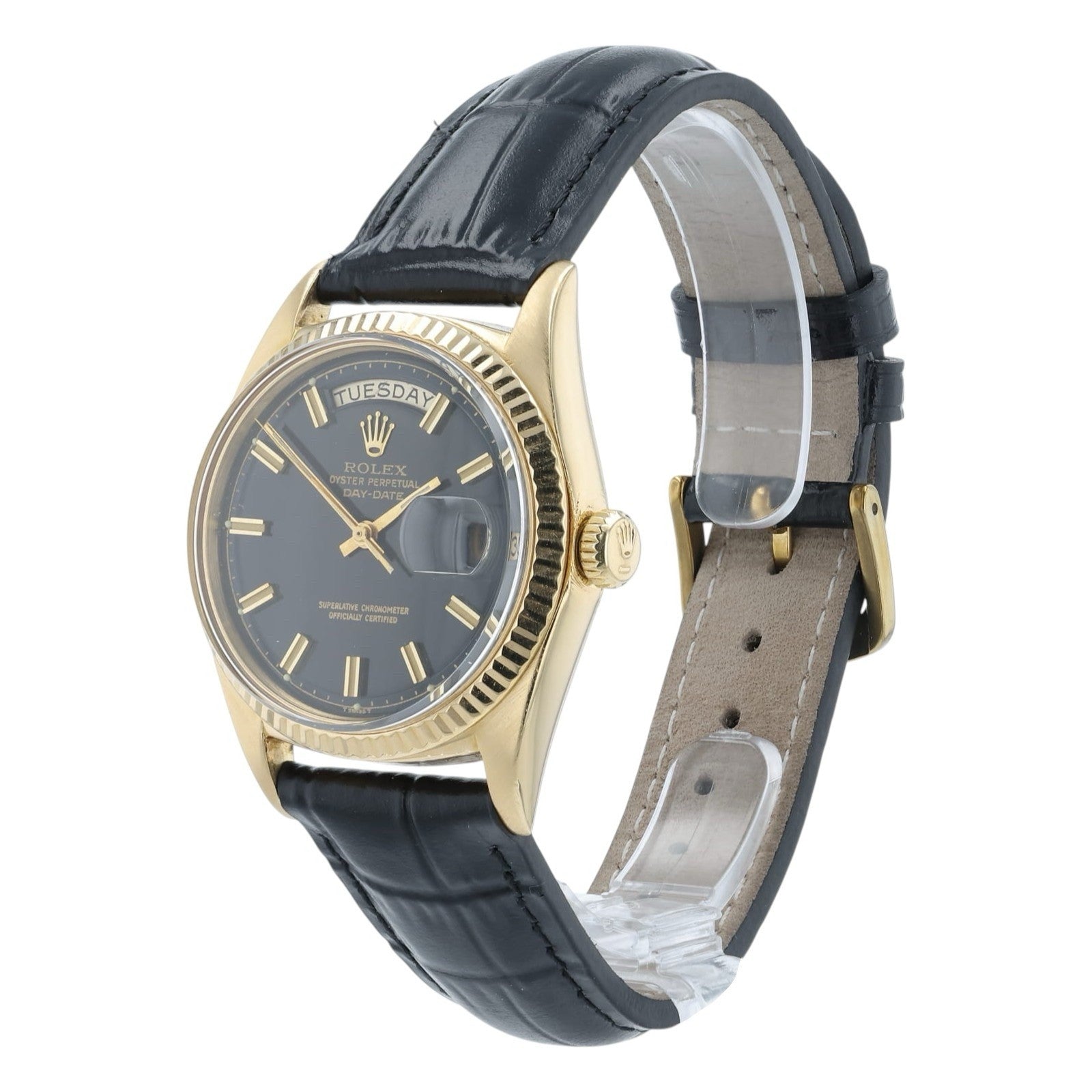 Rolex Day-Date Black Dial 18k Yellow Gold 36mm Automatic Men’s Watch 1803