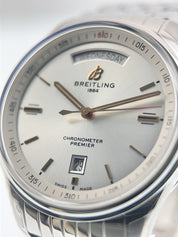 NEW Breitling Premier Day Date Silver Dial 40mm Automatic Men's Watch A45340