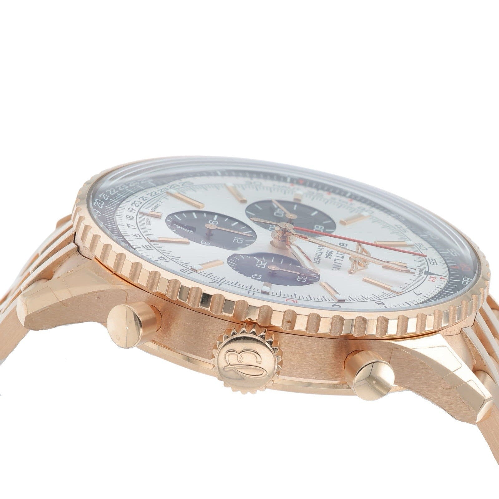 Breitling Navitimer 18k Rose Gold 46mm Silver Dial Automatic Men’s Watch RB0137