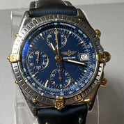 Breitling Two-Tone Blue Dial 39mm 81.950 Chronograph Automatic Date Watch - READ