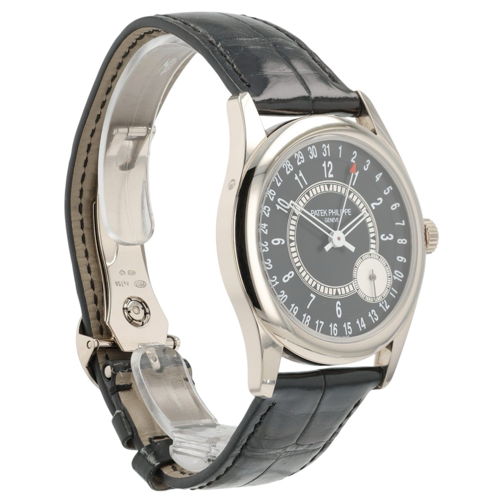 Patek Calatrava Black Dial 18k White Gold 39mm Automatic Movement Men’s 6006G