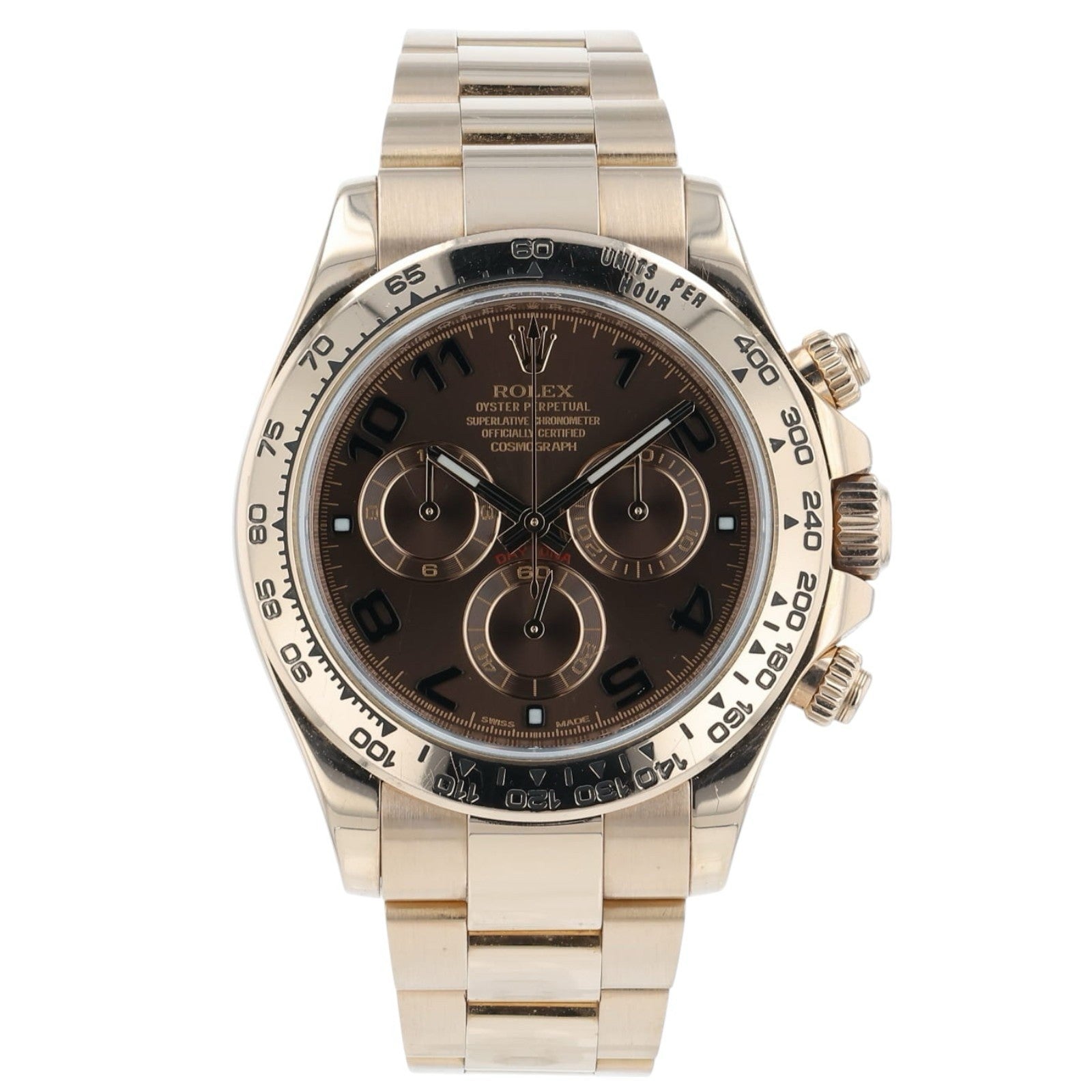 Rolex Daytona 18k Rose Gold Chocolate Dial 40mm Automatic Mens Watch 116505