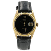 Rolex Datejust Onyx Dial 18k Yellow Gold 36mm Automatic Men’s Watch 1601