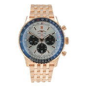 Breitling Navitimer 18k Rose Gold 46mm Silver Dial Automatic Men’s Watch RB0137