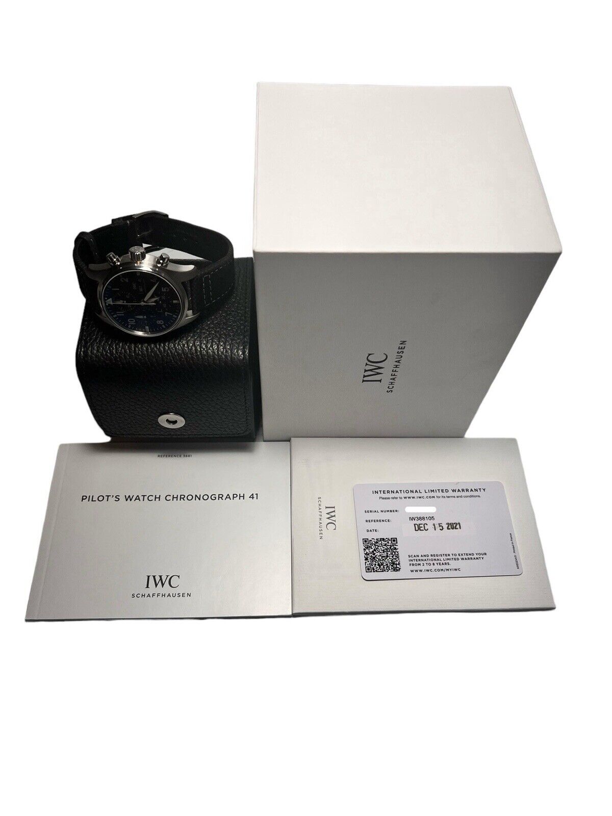 IWC Pilot Chronograph Black 41mm Automatic Men’s Watch IW388105 - Box/Papers