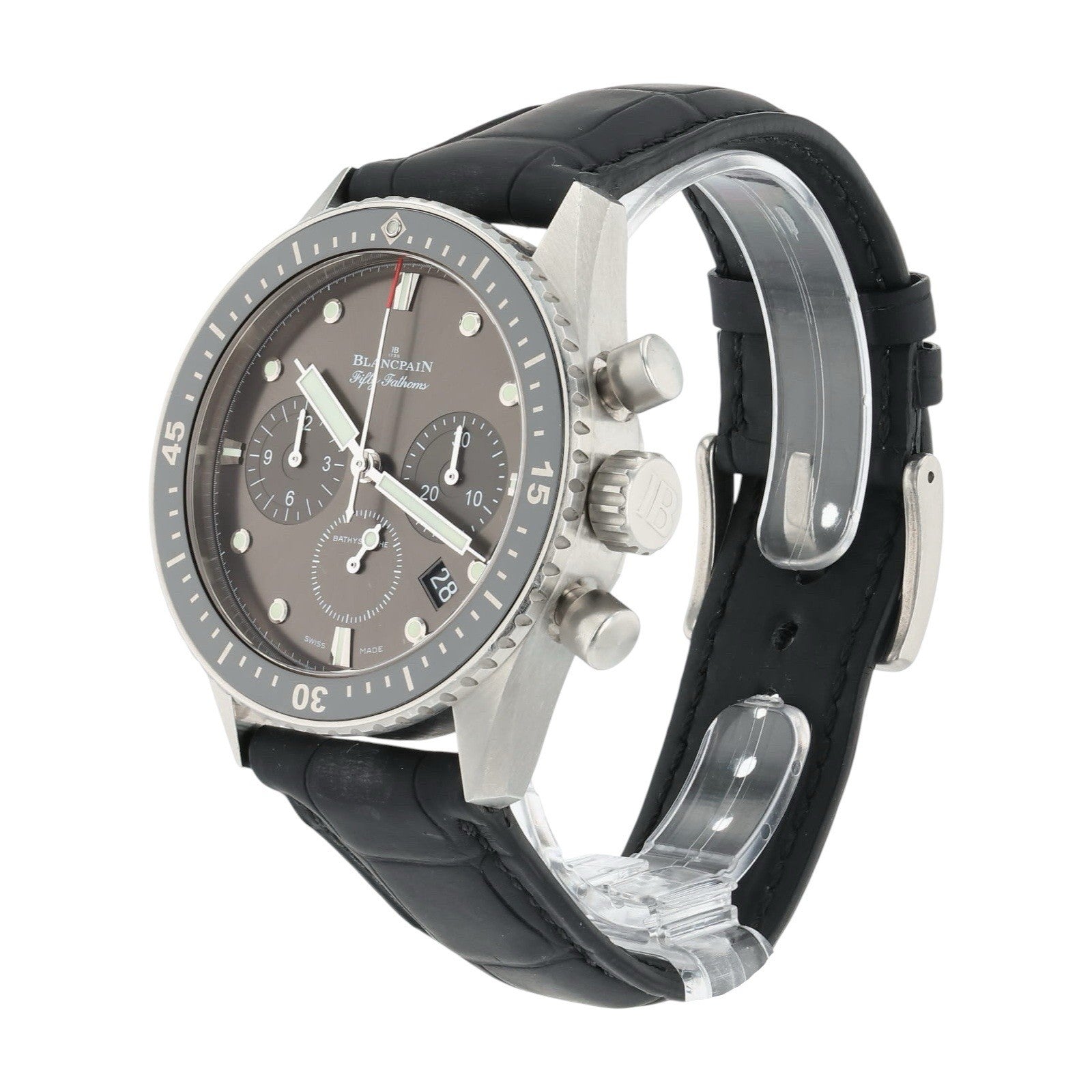 Blancpain Fifty Fathoms Stainless Steel Grey Dial 43mm Automatic Mens Watch 5200