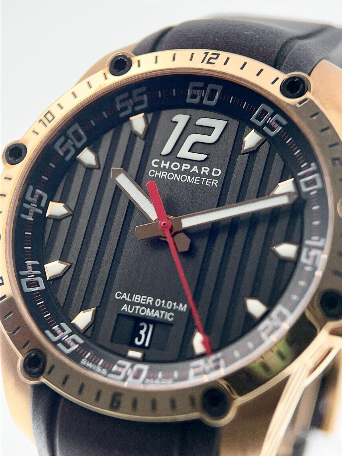 Chopard Superfast 18k Rose Gold Black Dial 41mm Automatic Mens Watch 161290-5001