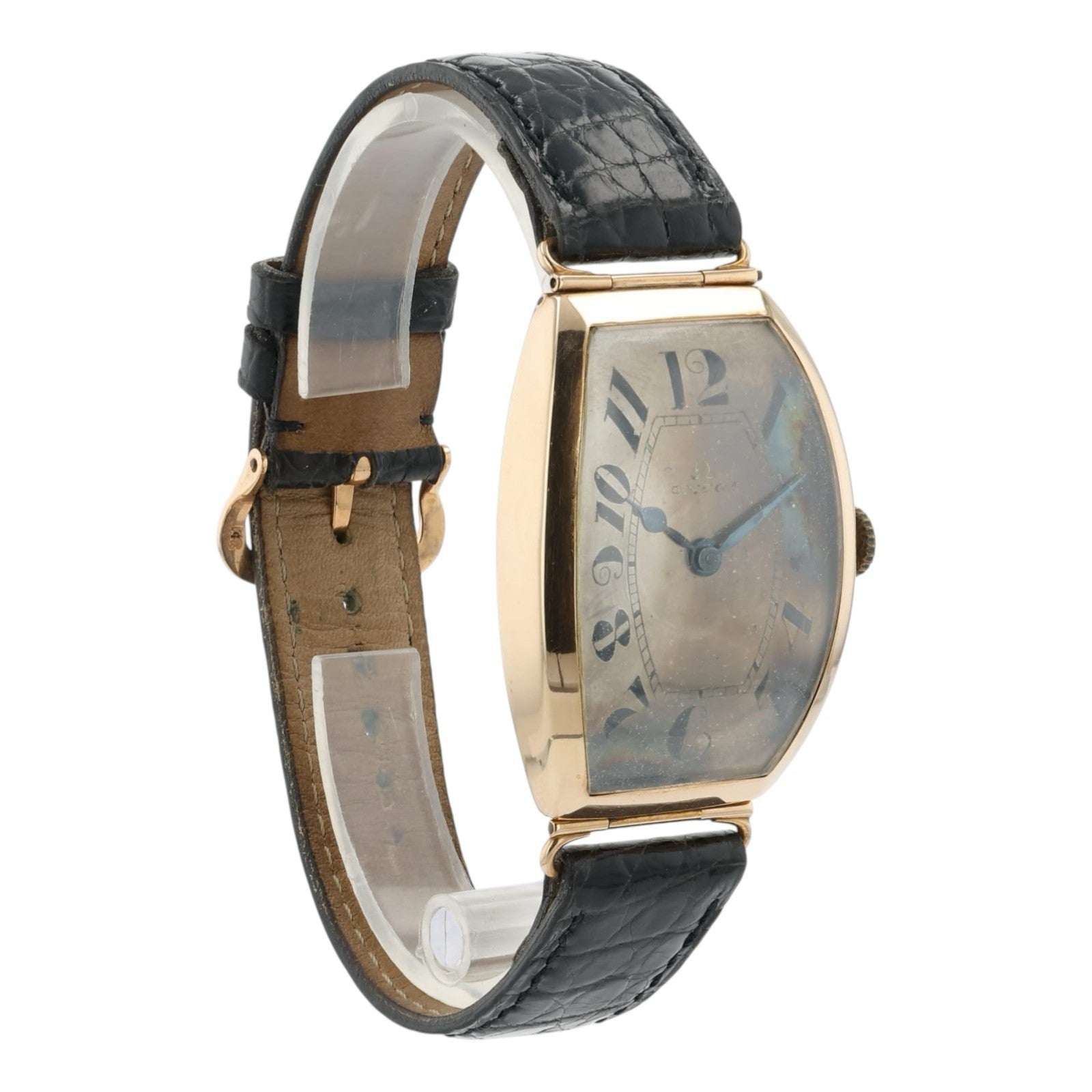 Omega 1920s Rose Gold Tonneau Vintage Wristwatch Manual Wind 583