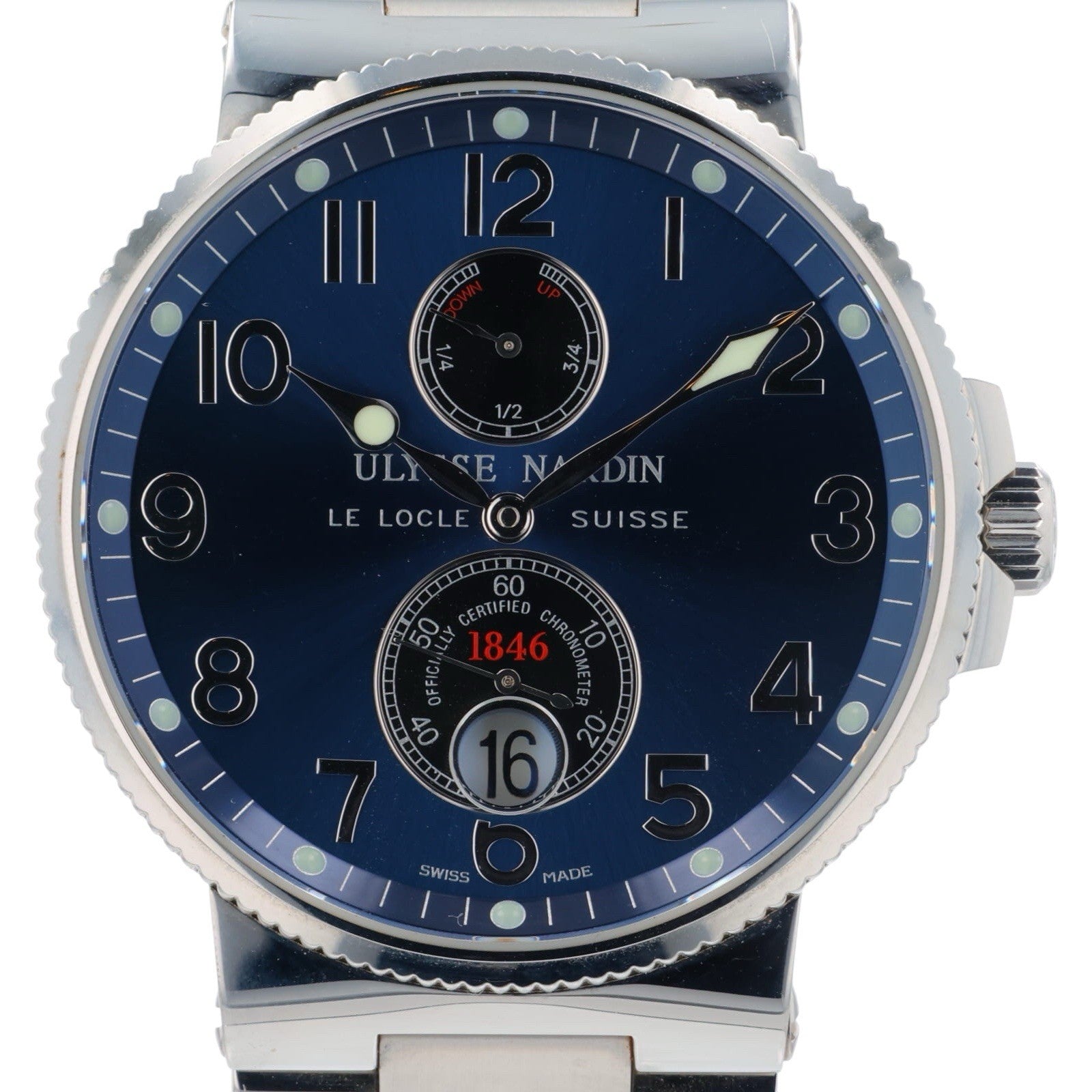 Ulysse Nardin Stainless Steel Blue Dial 41mm Automatic Men’s Watch 263-66