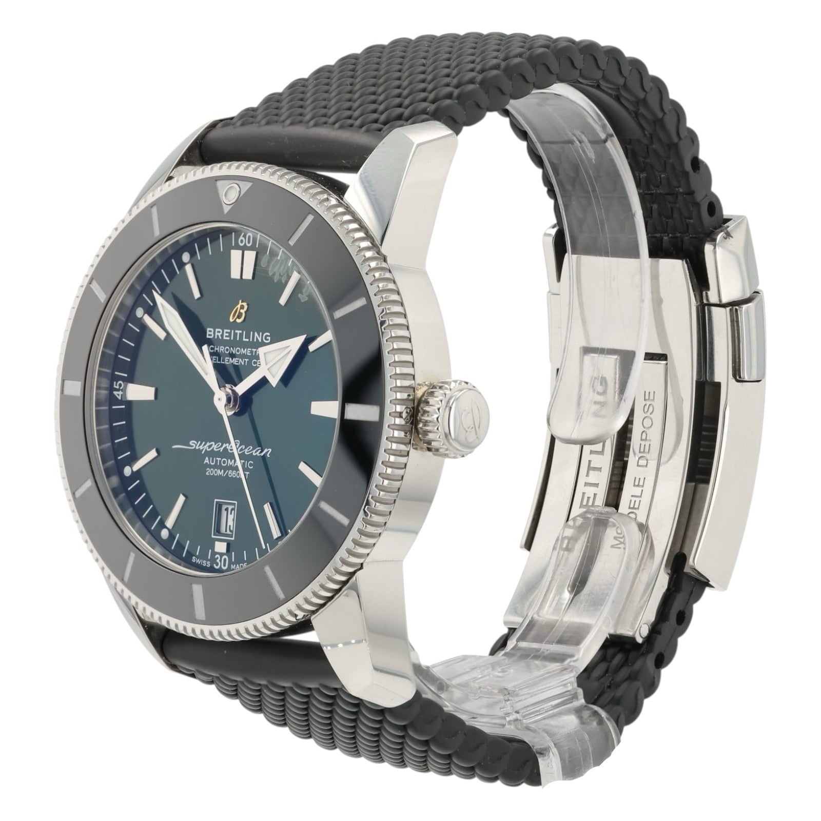 Breitling Superocean Green Dial Stainless Steel 46mm Automatic Mens Watch AB2020