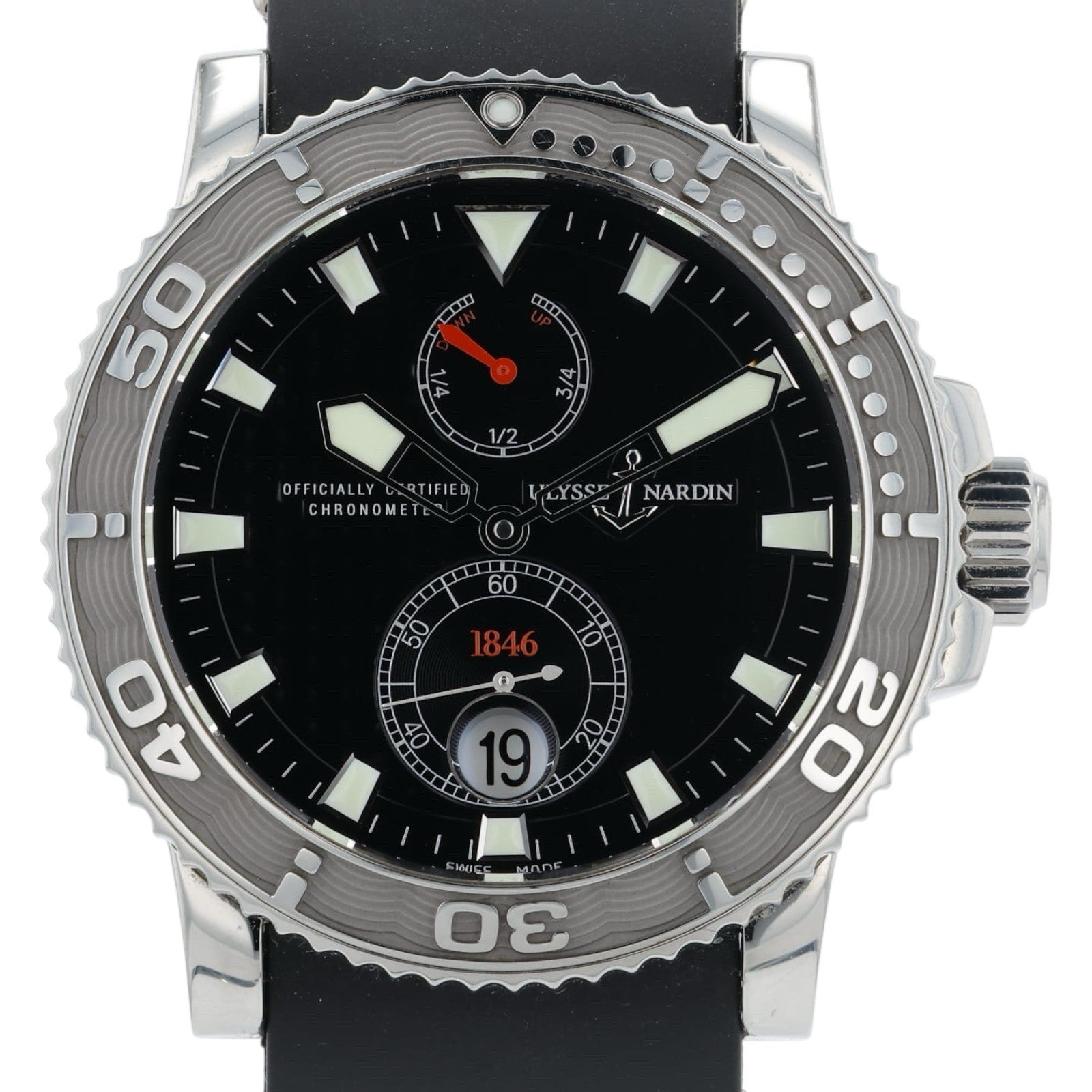 Ulysse Nardin Maxi Marine Black Dial Stainless Steel 41mm Automatic Mens 263-33
