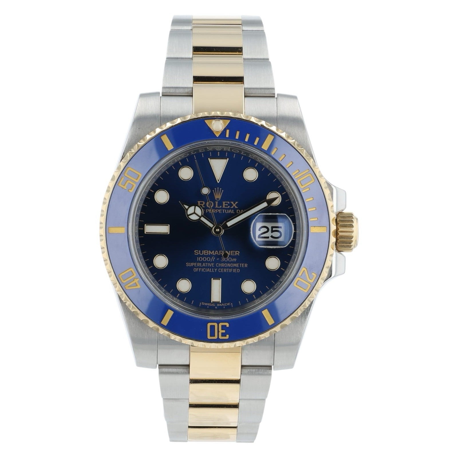 2025 CPO Rolex Submariner Steel & Gold Blue Dial 40mm Automatic Mens 116613LB
